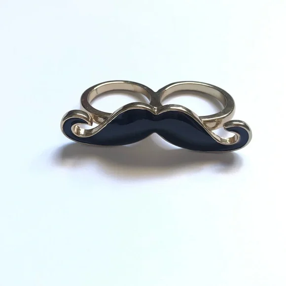Moustache Two Finger Ring - Picture 1 of 3